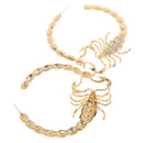 Huggie Scorpion Stripe Crystal Bamboo Hoop Hip Hop