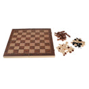 Wooden Portable Foldable 3 in 1 Chess Checkers and Backgammon Pieces Travel Game