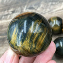 1pc 100% Natural blue Tiger's eye jasper quartz Sphere crystal ball rock Healing