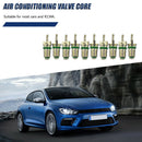 10pcs/set A/C Valve Cores Green Auto Automobile Air Conditioning Valve for R134a
