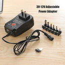 Universal 3V to 12V 1A 30W Adjustable USB Power Supply Charger Adapter (US) A