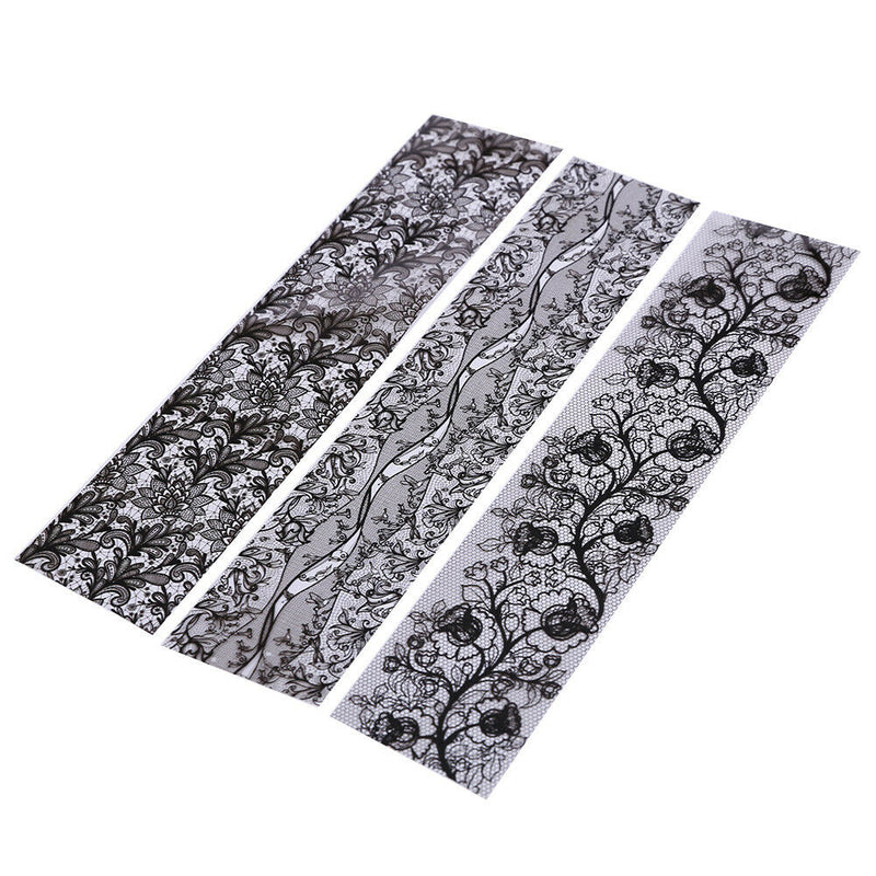 20pcs Removable Nail Stickers Set Lace Starry Sky Transfer Decals Manicure Decor