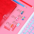 24Pcs Cute Colorful Metal Binder Clips File Paper Clip Office Supplies 19Mm ME