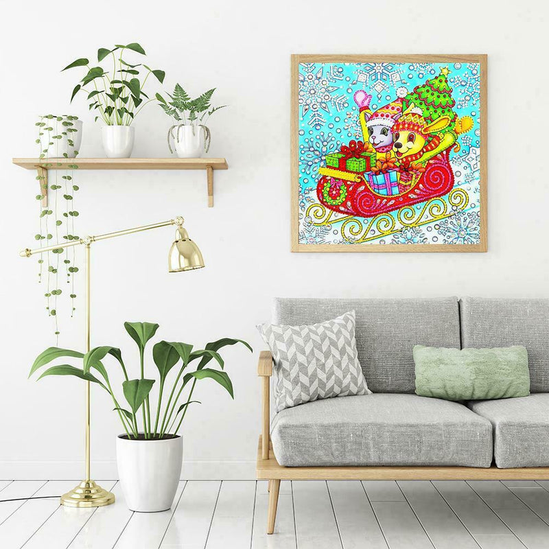 5D DIY Special Shaped Diamond Painting Sled Cross Stitch Mosaic Kits Decor