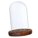 Glass Dome with Wood Base for Home Wedding Centerpiece Display Decor_Brown A