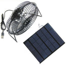 Usb Iron Fan 6Inch Cooling Ventilation Fan+3.5W Solar Panel Charger Powered