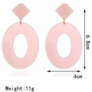 Acrylic Oval Dangle Earrings For Women Geometry Big Circle Earrings Blue G1I8