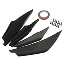 4pc Universal Car Body Spoiler Front Bumper Canards Lip Splitters Trim Black