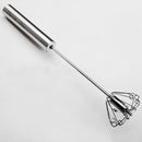 1x Manual Self Turning Stainless Steel Miracle Push Whisk Mixer Egg Beater~ S0Y6