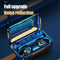 F9-12 Bluetooth Earphones Power Display Touch Microphone In-Ear Headset w/ Rope