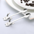 HOT Stainless Steel Cat Coffee Drink Spoon Hanging Cups Teaspoon Kitchen Tool