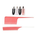 Pink ABS Fine Weaving Highlight Foiling Hair Comb with No Bend Hair Clips