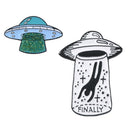 2Pcs Enamel Pin Set Punk Cute Brooches for Party Alien UFO Lapel Pin Badge Set