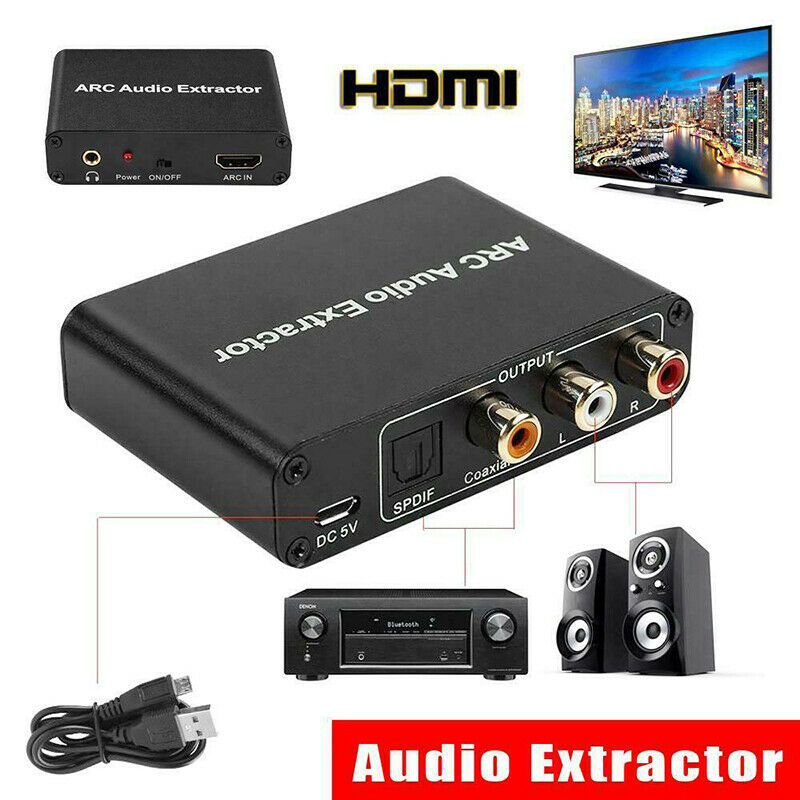 HDMI Digital To Analog Coaxail ARC Audio Extractor Converter Adapter 3.5mm  Gw