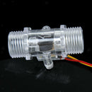 Water Flow Sensor Switch G1/2" Fluid Flow Meter Water Control Clear