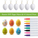 50pcs DIY Graffiti Plastic Easter Eggs & 8pcs Color Pens DIY Easter Eggs Top