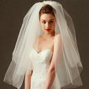 Fashion Wedding Veil Simple Tulle White Two Layers Bridal Veil Bride AccessoC3G7