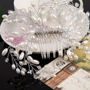 Handmade Pearls Tiara Hair Comb Bride Headwear Wedding Jewelry Accessories A