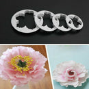 4PCS Peony Petals Pattern Flower Sugar Fondant Mold Cookie Cutter Cakes Decor -Q