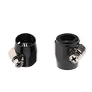 2X Black Fuel Oil Water Pipe AN6 Hose End Finisher Clip Clamp OD 19mm & 12mm