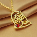 Beauty And The Beast Story Book Frame Belle Rose Charm & Pendant Necklace