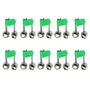 10Pcs Rods Clamp Sea Fishing Tip Bites Lures Alarm Fishing Rod Twin Bells