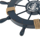Nautical Wood Boat Ship Steering Wheel Party Beach Home Wall Decor Dark Blue