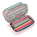 bon208 Floral Pencil Case with Compartments -High Capacity Double Layers Pe