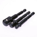 3Pcs/Set 1/4" 3/8" 1/2" Hex Power Drill Driver Socket Wrench Adapter Extens