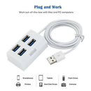 4 Ports USB 2.0 HUB Splitter Adapter External Converter for Desktop (White)
