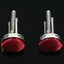 1Pair Mens Dress Round Cloth Cufflinks For Business Shirt Wedding Party Red M6B2
