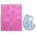 relief liquid state cake sugar lace pattern decor silicone mold retro baking BX