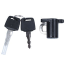 Universal Motorcycle Motorbike Bike Helmet Lock Hanger Hook & 2 Keys Set Bl