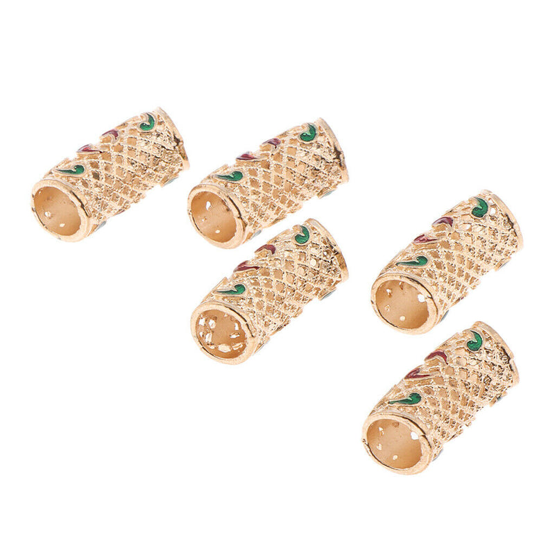 5x Dreadlock Hair Decoration Tube Hair Braid Rings Clips DIY Cuffs Jewelry
