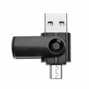 2 in 1 USB OTG Card Reader Micro USB OTG TF SD Card Reader Adapter (Blue)