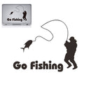 Interesting 1 Pcs Car Stickers Funny Go Fishing Black Decals 5.51"*4.33" JR