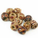 New 100Pcs Mixed Gorgeous 9x10mm Charming Wooden Round Craft Loose Tribal Beads