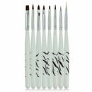 8 PCs nail art pen brush gel acrylic painting drawing dotting C4V6 p liner P6Q1