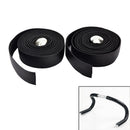 2X Bike Cycling Road Bike Carbon Fiber Handlebar Tape Wrap + 2 Bar Plug black M&
