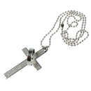 Hot Unisex Stainless Steel Cross & Ring Chain Pendant Necklace Fashion Good