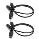 2pcs Dc 5.5 X 2.1 mm 1 plug to 2 plug adapter Power cable adapter