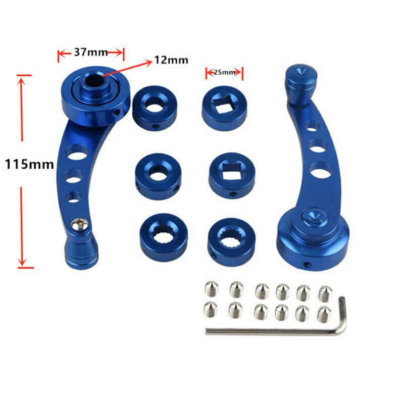 1 Set Billet Aluminum Window Winder Black Car Crank Glass Handle Knob BXU XHW