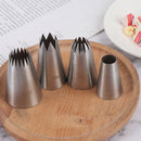 4Pc Large Icing Piping Nozzles Russian Pastry Tips Baking Tool Cake Decor Set JR