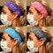5pcs Non Slip Turban Women Button Headband Face Cover Holder Elastic Headwrap