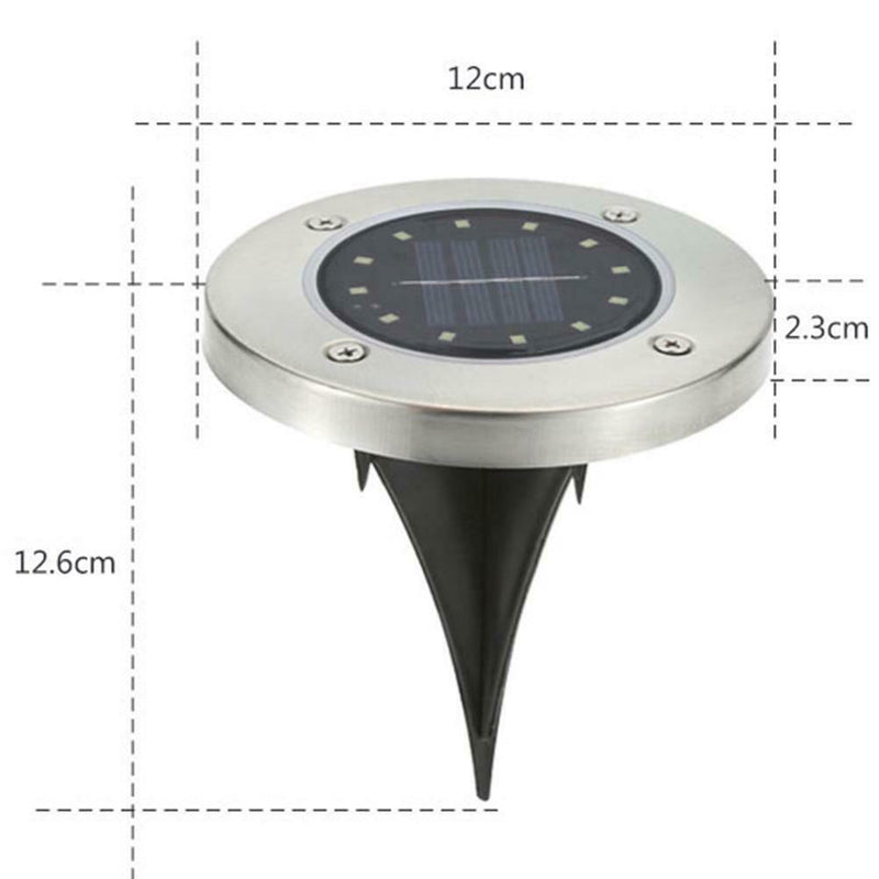 12 LED Solar Buried Light Waterproof Outdoor Lawn Ground Lamp (Warm White)