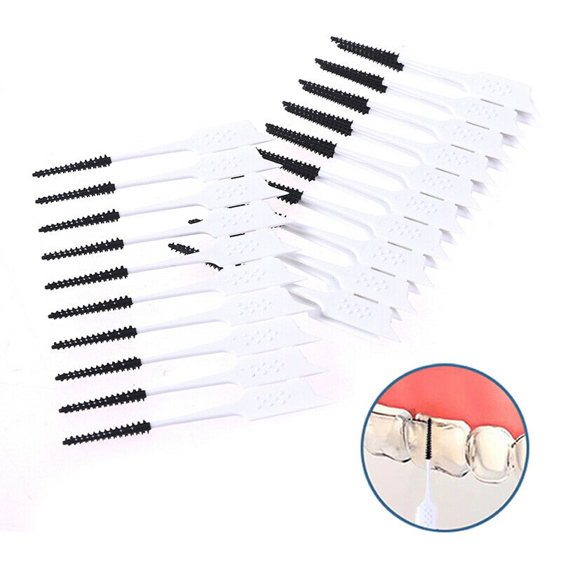 30 Pcs Dental Interdental Brush Floss Sticks Tooth Floss Head Toothpick Clea Kw