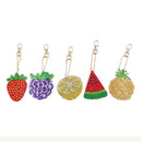 5pcs DIY Full Drill Diamond Painting Key Chain Keychain Key Ring Handmade Gift
