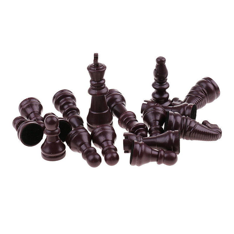 16pcs Plastic Chess Pieces/Chessmen Set - King 63mm Height Brown
