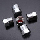4X Sliver Wheel Tyre Tire Rims Stems Air Valve Dust Cover Cap Car Truck B Dlxd