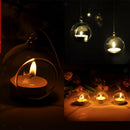 Glass Tealight Holder Microlandscape Pot Home Fairy Garden Decor 6cm_Flat